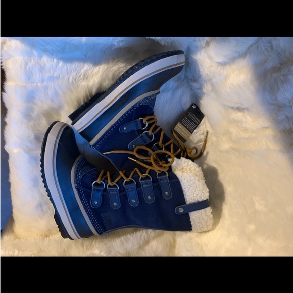 Sorel Joan Sherpa Boots Women’s Size 7 New Blue Winter Warm - Picture 7 of 8
